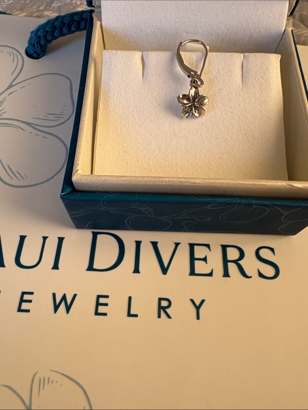 14K gold  Plumeria Charm  - real gold